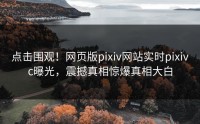 点击围观！网页版pixiv网站实时pixivc曝光，震撼真相惊爆真相大白