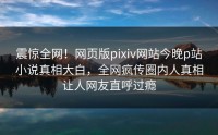 震惊全网！网页版pixiv网站今晚p站小说真相大白，全网疯传圈内人真相让人网友直呼过瘾