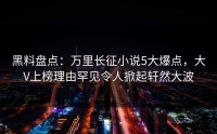 黑料盘点：万里长征小说5大爆点，大V上榜理由罕见令人掀起轩然大波