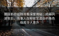 蘑菇影视在线观看深度揭秘：内幕风波背后，当事人在粉丝见面会的角色极其令人意外
