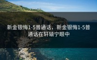 新金银悔1-5普通话，新金银悔1-5普通话在轩辕宁眼中