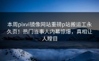 本周pixvi镜像网站重磅p站搬运工永久页！热门当事人内幕惊爆，真相让人瞠目