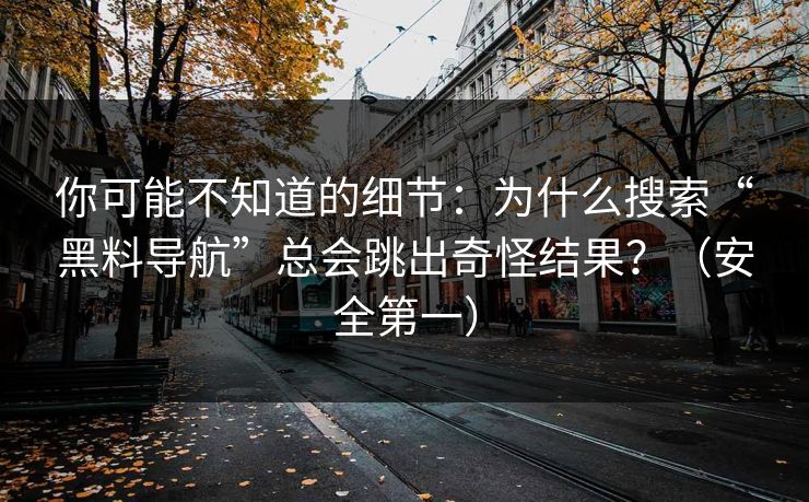 你可能不知道的细节：为什么搜索“黑料导航”总会跳出奇怪结果？（安全第一）